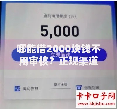 哪能借2000块钱不用审核？正规渠道深度解析