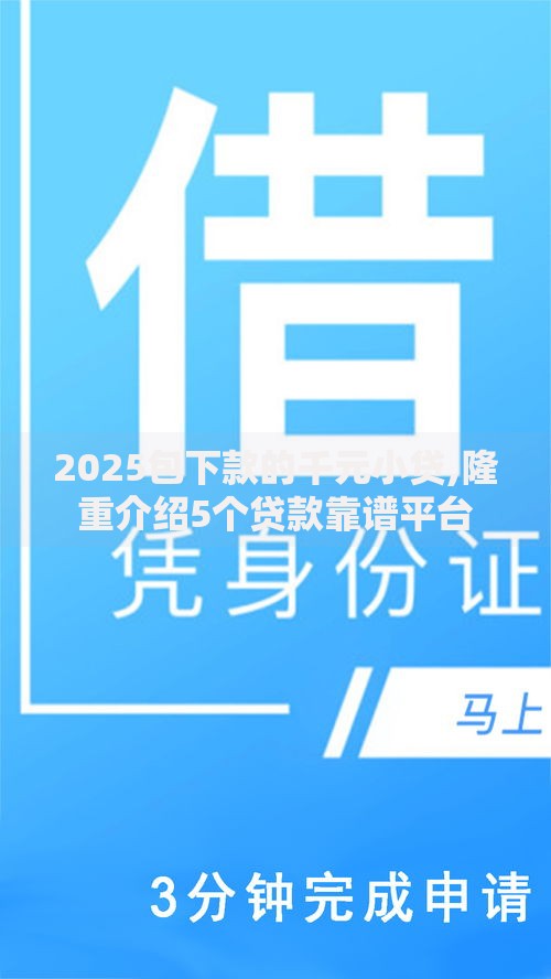 2025包下款的千元小贷,隆重介绍5个贷款靠谱平台