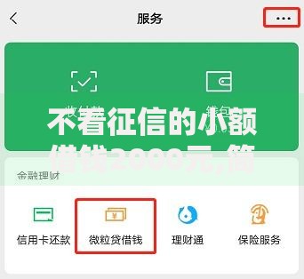 不看征信的小额借钱2000元,简单汇总5个微信有什么借钱平台