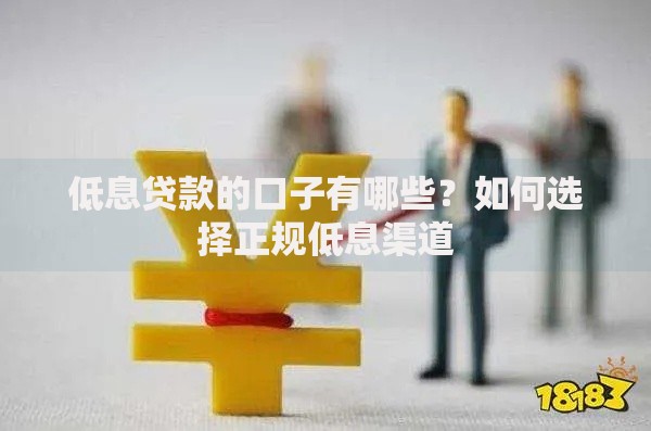 低息贷款的口子有哪些？如何选择正规低息渠道