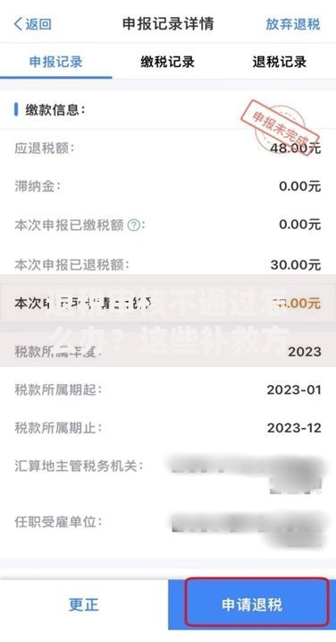 退税审核不通过怎么办？这些补救方法一定要试试