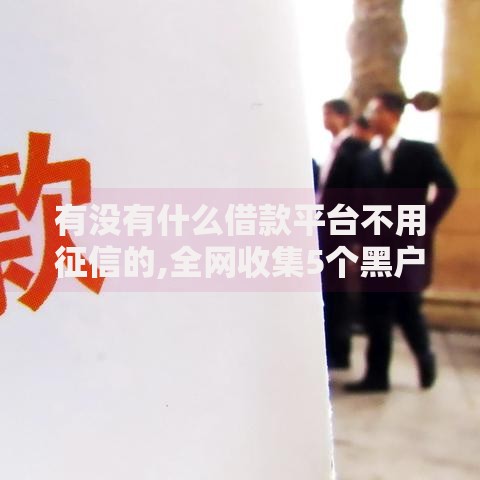 有没有什么借款平台不用征信的,全网收集5个黑户100%能下款的平台
