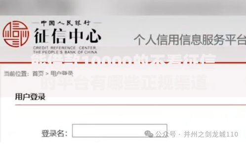能借款10000的不看征信的平台有哪些正规渠道