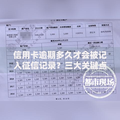 信用卡逾期多久才会被记入征信记录？三大关键点解析