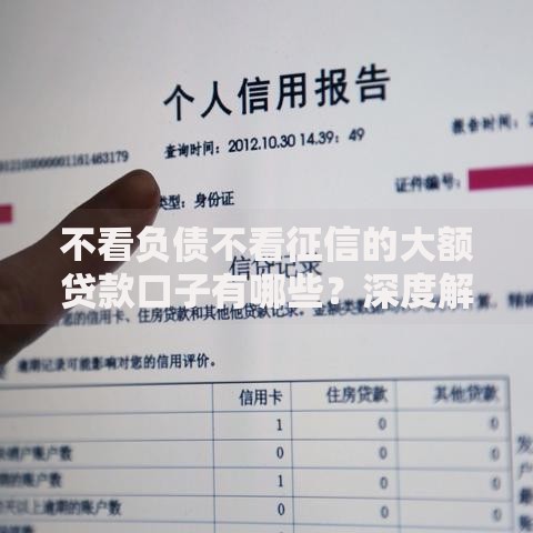 不看负债不看征信的大额贷款口子有哪些？深度解析可靠渠道