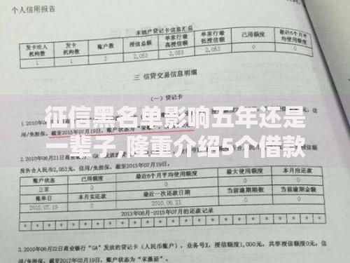 征信黑名单影响五年还是一辈子,隆重介绍5个借款平台容易通过不看征信