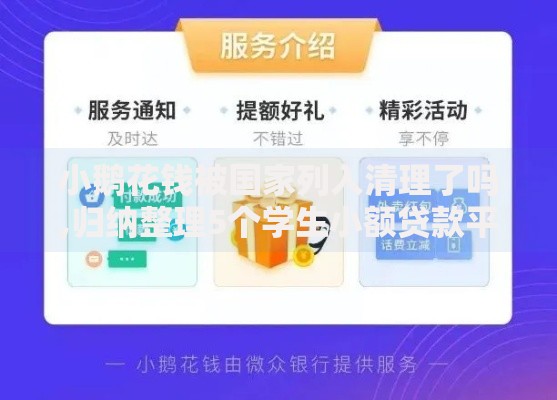 小鹅花钱被国家列入清理了吗,归纳整理5个学生小额贷款平台
