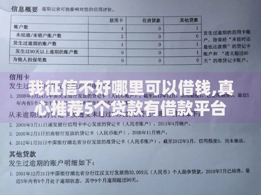 我征信不好哪里可以借钱,真心推荐5个贷款有借款平台