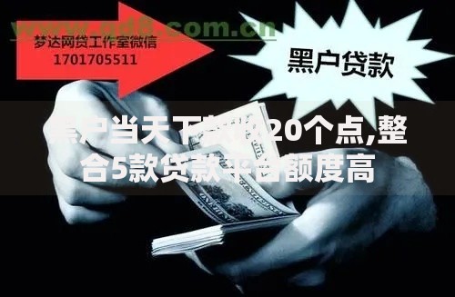 黑户当天下款收20个点,整合5款贷款平台额度高