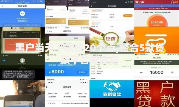 黑户当天下款收20个点,整合5款贷款平台额度高