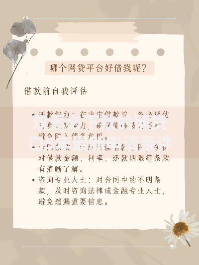 双黑必下款的网贷口5年最新申请条件与避坑指南