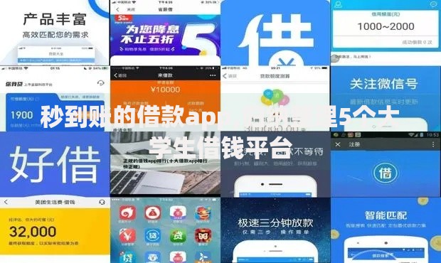 秒到账的借款app,归纳整理5个大学生借钱平台