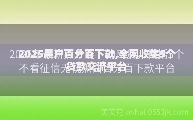 2025黑户百分百下款,全网收集5个贷款交流平台