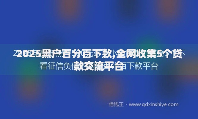 2025黑户百分百下款,全网收集5个贷款交流平台