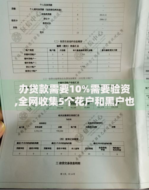 办贷款需要10%需要验资,全网收集5个花户和黑户也能放款的平台