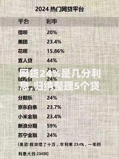 网贷24%是几分利息,归纳整理5个贷款平台好
