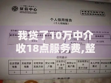 我贷了10万中介收18点服务费,整合5款平台征信花了可以借三五千块钱