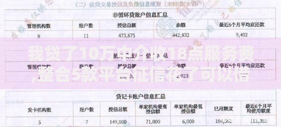 我贷了10万中介收18点服务费,整合5款平台征信花了可以借三五千块钱
