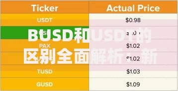BUSD和USDT的区别全面解析：新手必看的稳定币选择指南