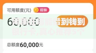 网黑在哪能借到钱到银行卡,真心推荐5个当前双黑逾期严重能下款的平台