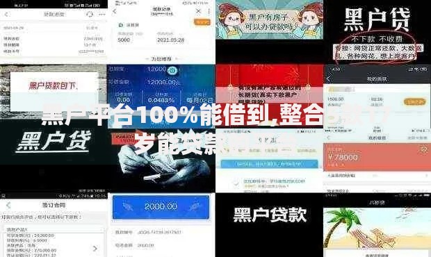 黑户平台100%能借到,整合5款17岁能贷款的平台