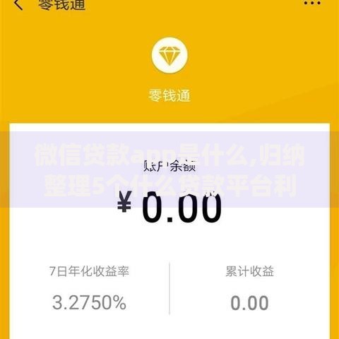 微信贷款app是什么,归纳整理5个什么贷款平台利息低