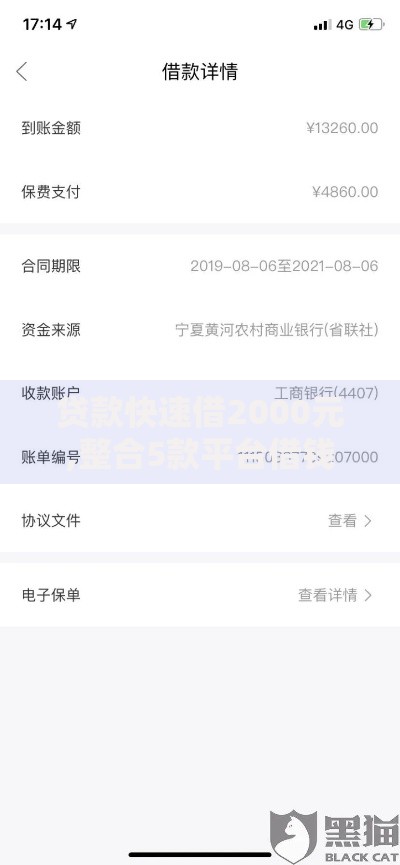 贷款快速借2000元,整合5款平台借钱容易通过不看征信