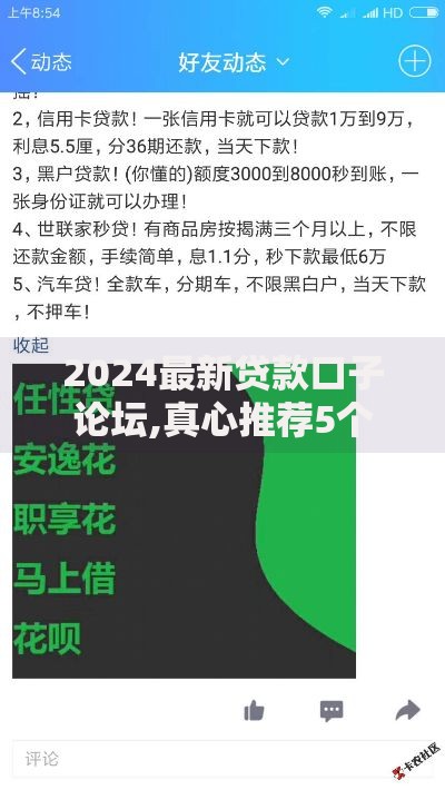 2024最新贷款口子论坛,真心推荐5个黑贷款平台