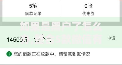 如果是黑户了怎么办,整合5款微信有几个借钱平台