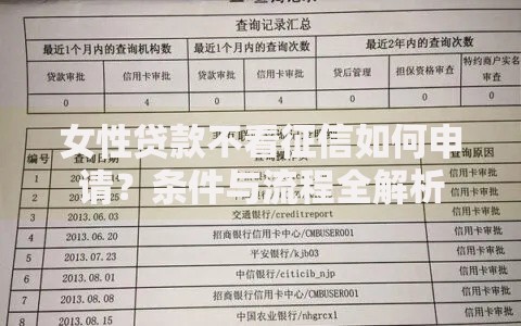 女性贷款不看征信如何申请？条件与流程全解析