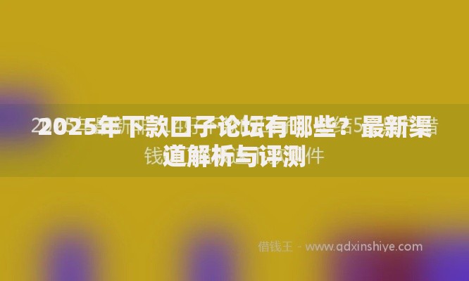 2025年下款口子论坛有哪些？最新渠道解析与评测