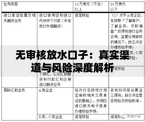 无审核放水口子：真实渠道与风险深度解析