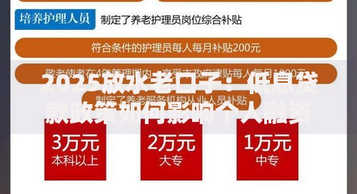 2025放水老口子：低息贷款政策如何影响个人融资？