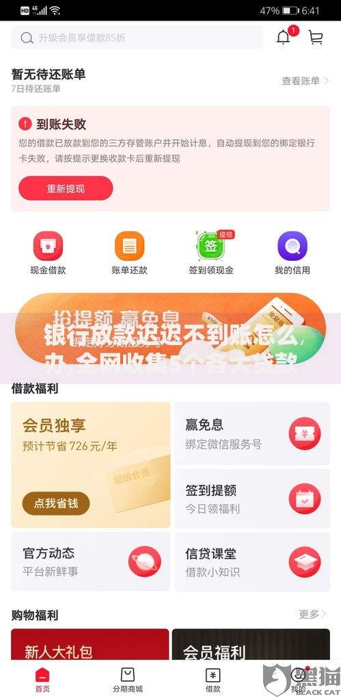 银行放款迟迟不到账怎么办,全网收集5个各大贷款平台