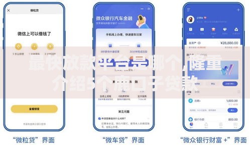 最快放款平台是哪个,隆重介绍5个鹿口子贷款