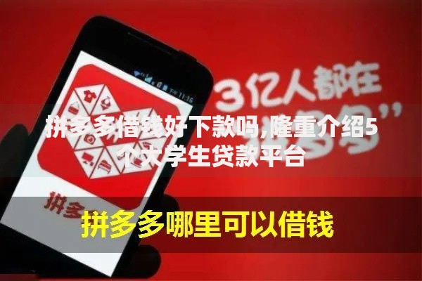 拼多多借钱好下款吗,隆重介绍5个大学生贷款平台