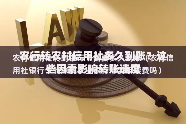 农行转农村信用社多久到账？这些因素影响转账速度