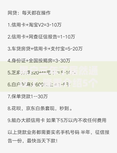 黑户三年了居然通过了,隆重介绍5个用芝麻信用贷款的平台
