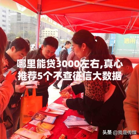 哪里能贷3000左右,真心推荐5个不查征信大数据的借款平台百分百通过