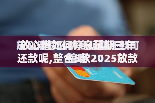 放心借如何停息延期三年还款呢,整合5款2025放款口子论坛
