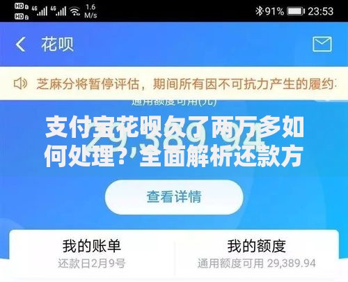 支付宝花呗欠了两万多如何处理？全面解析还款方案与风险提示