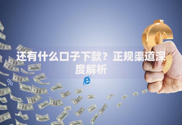 还有什么口子下款？正规渠道深度解析