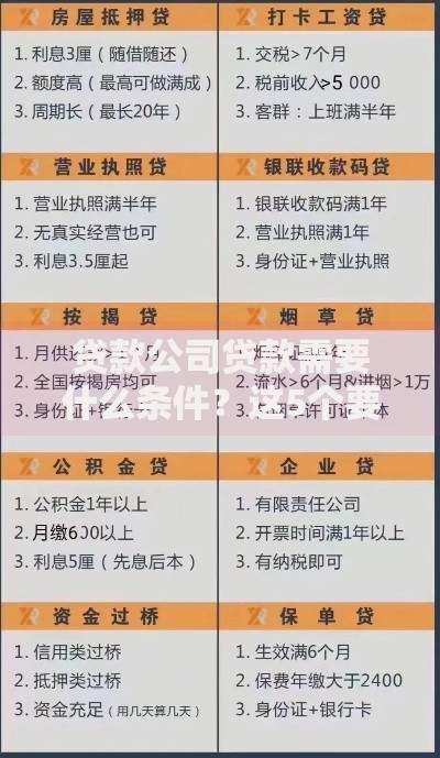 贷款公司贷款需要什么条件?这5个要求你必须知道 贷款公司贷款需要什么条件?这5个要求你必须知道