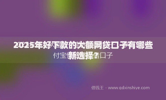 2025年好下款的大额网贷口子有哪些新选择？