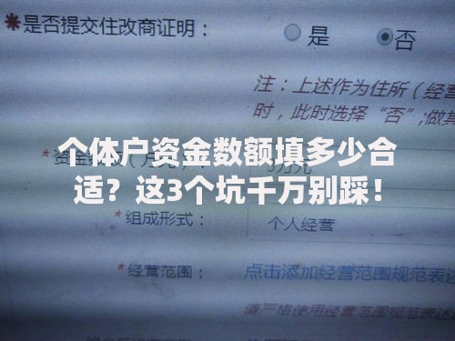 个体户资金数额填多少合适？这3个坑千万别踩！