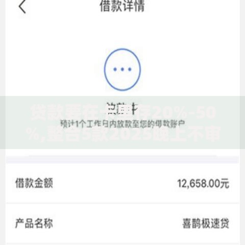 贷款要在卡里存20%-50%,整合5款2025晚上不审核直接放款口子