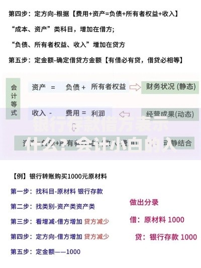 银行存款借方表示什么？会计小白的入门指南