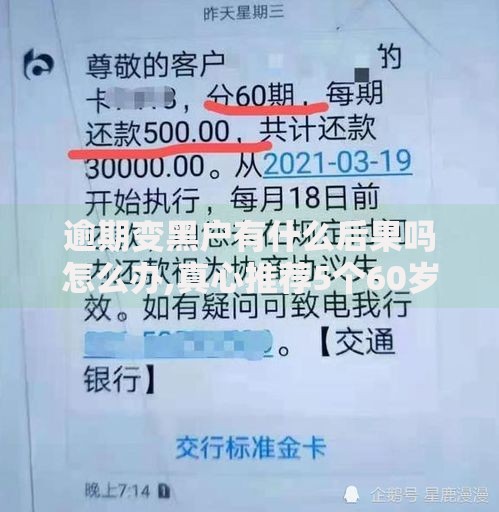 逾期变黑户有什么后果吗怎么办,真心推荐5个60岁至65之间正规借款平台