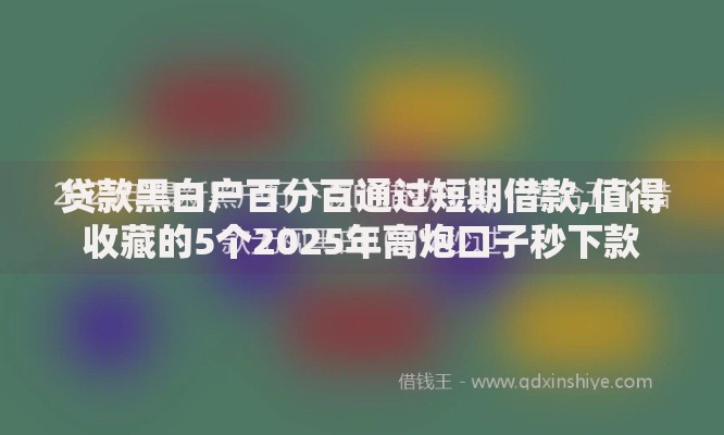 贷款黑白户百分百通过短期借款,值得收藏的5个2025年高炮口子秒下款