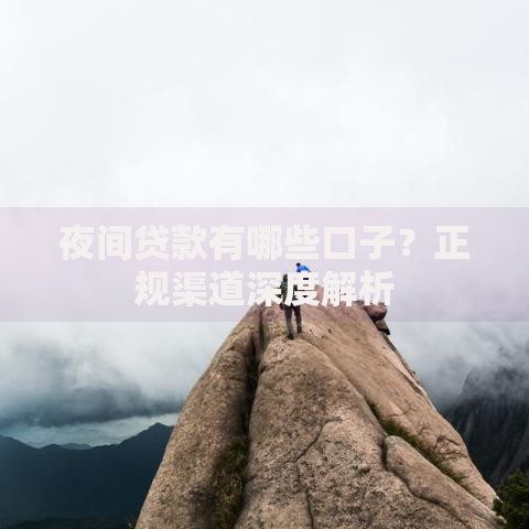 夜间贷款有哪些口子？正规渠道深度解析